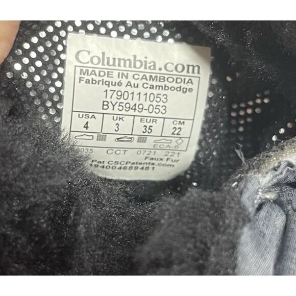 Columbia Minx Girls Y 4 Gray Waterproof Insulated Quilted Fleece Boot Winter - Picture 12 of 12